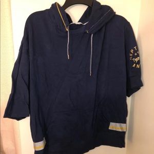 3/4 sleeve navy hoodie